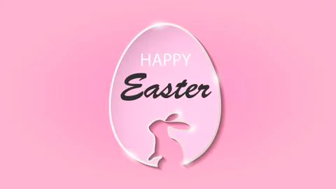 Easter text and egg on a pink background Stock Illustration