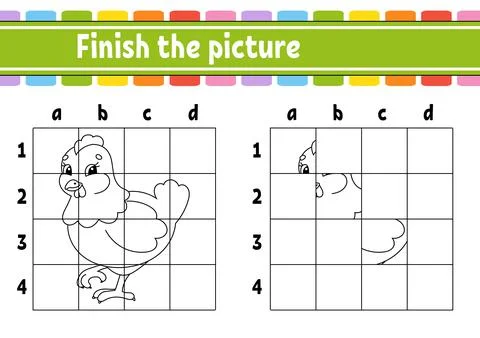 Easter theme. Finish the picture. Coloring book pages for kids. Education dev Stock Illustration