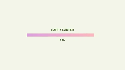 Easter themed progress bar animation with a cheerful message and a pleasing.. Stock Footage 326345420