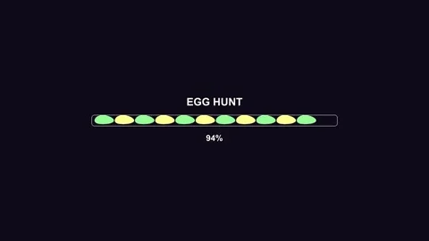 Easter themed progress bar animation showing status of egg hunt in a fun an.. Stock Footage 326345772