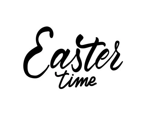 Easter time holiday vector calligraphy lettering. Christian religious card for Stock Illustration