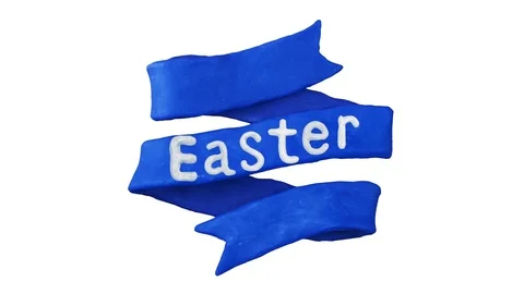 Easter title in Clay. Alpha matte. 4K Stock Footage 72725098