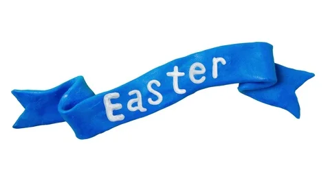 Easter title in Clay. Alpha matte. 4K Stock Footage 72725117