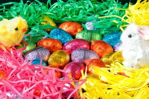 Easter toy face off Stock Photos