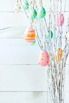 Easter tree. Easter composition. Stock Photos