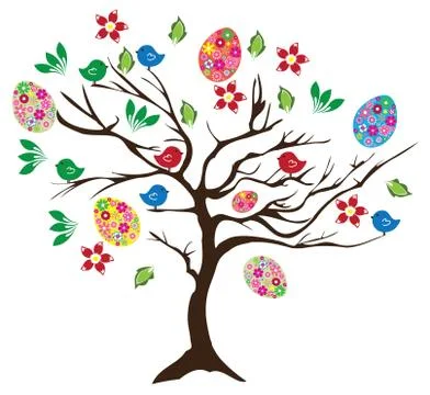 Easter tree Stock Illustration