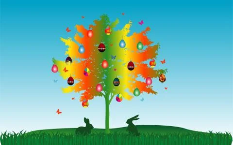 Easter Tree Illustrazione stock