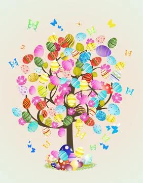 Easter tree, Stock Illustration