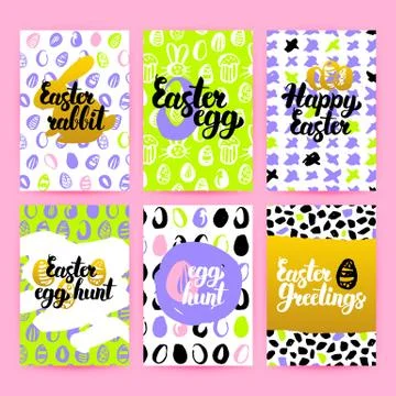 Easter Trendy Brochures Illustrazione stock