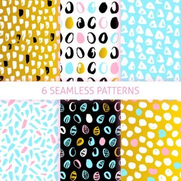 Easter Trendy Seamless Patterns イラスト素材