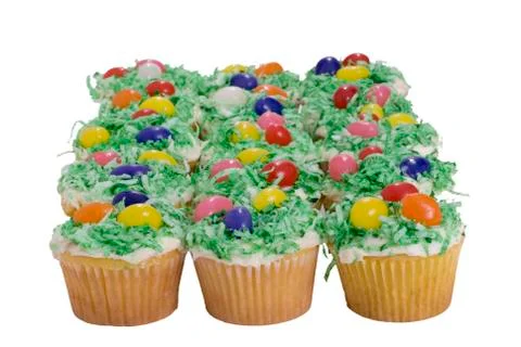 Easter twelve cupcakes Stock Photos