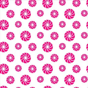 Easter twirl candy seamless background. Hand drawn colorful twirl candy isolated Stock Illustration