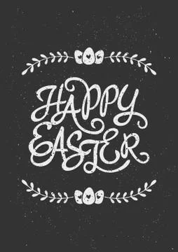 Easter Typographic Greeting Card Template Illustrazione stock