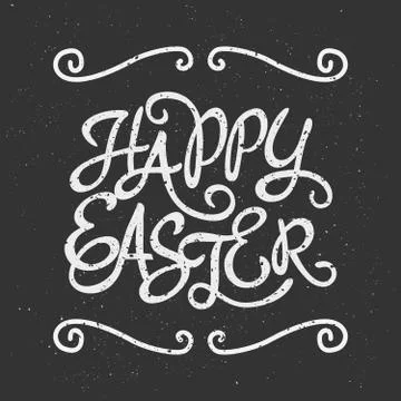 Easter Typographic Greeting Card Template Stock Illustration