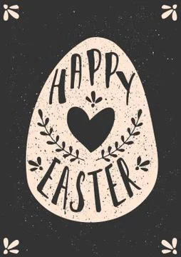 Easter Typographic Greeting Card Template Stock Illustration