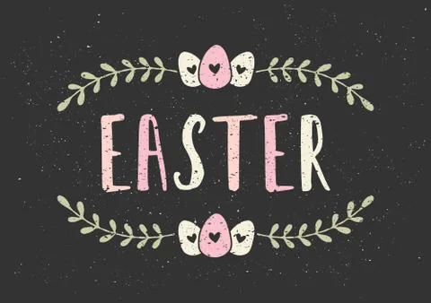 Easter Typographic Greeting Card Template Stock Illustration