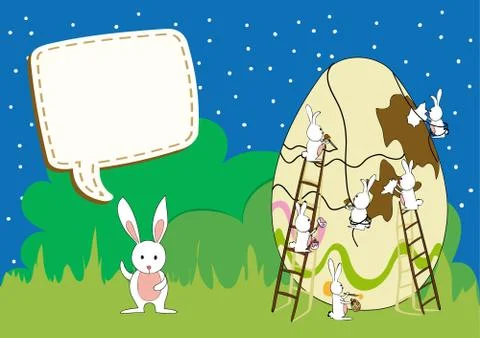 Easter under construction greeting card Stock Illustration