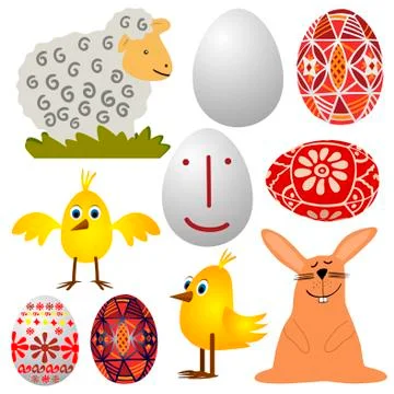 Easter - various elements Stockillustratie