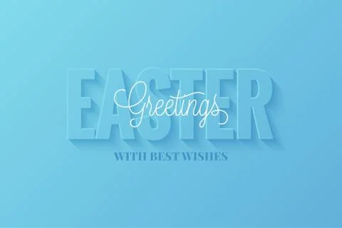 Easter vector banner. Happy easter sign on blue Stock Illustration