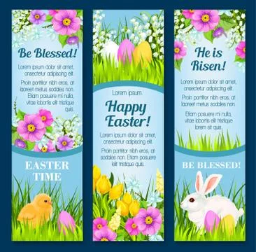 Easter vector banners for paschal greetings 스톡 일러스트