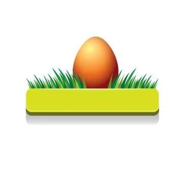 Easter vector green glossy button with easter egg Illustrazione stock