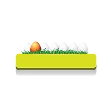 Easter vector green glossy button with easter egg Illustrazione stock