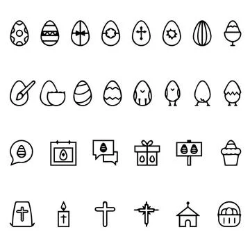  Easter Vector Icons Easter Vector Icons. Vector EPS 10. Black Copyright: ... 写真素材