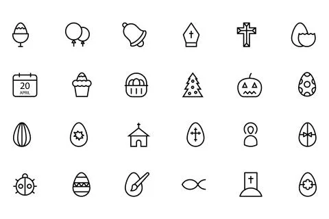 Easter Vector Icons Set Stock Illustration