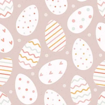 Easter vector seamless pattern with eggs. Can use for wrapping paper, fabric 库存插图