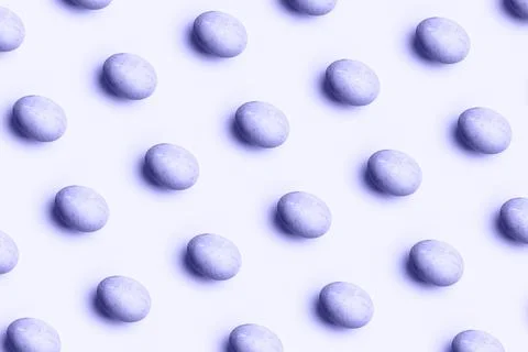 Easter very peri eggs pattern on a white background Stock Photos