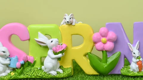 Easter video with the word spring Stock Footage 329280131