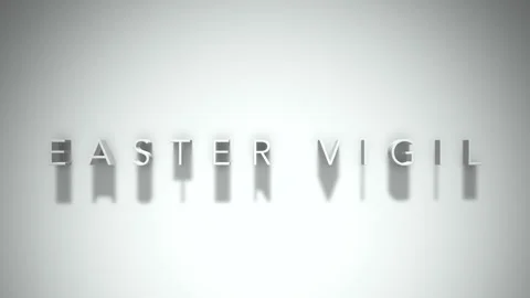 Easter vigil 3D title animation white text on a white background Stock Footage 299378981