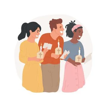 Easter Vigil isolated cartoon vector illustration. Stock Illustration