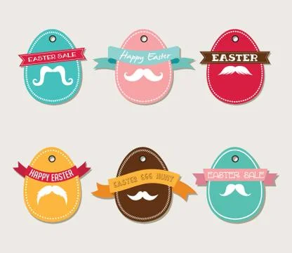 Easter vintage hipster eggs. Vector illustration. Stock Illustration