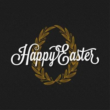 Easter Vintage Lettering. Egg Background. Stock Illustration