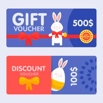 Easter voucher and discounts pattern set Stockillustratie