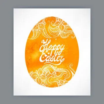 Easter watercolor egg background 库存插图