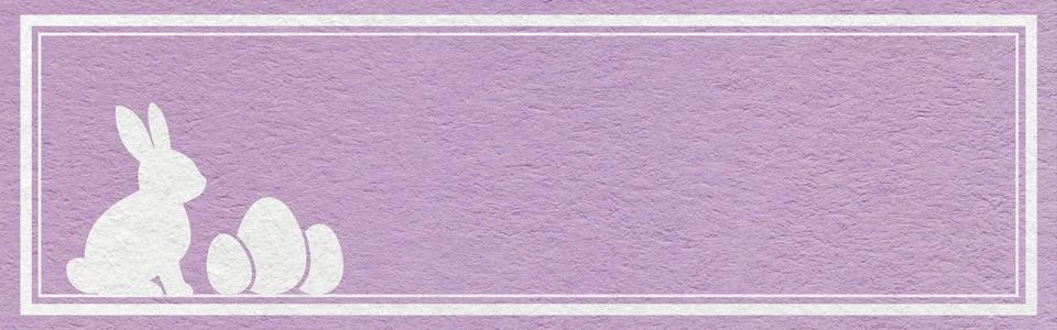 Easter website header banner with white bunny and eggs silhouette on light la 스톡 사진