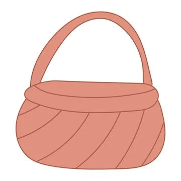 Easter wicker basket hunting eggs icon element Stock Illustration