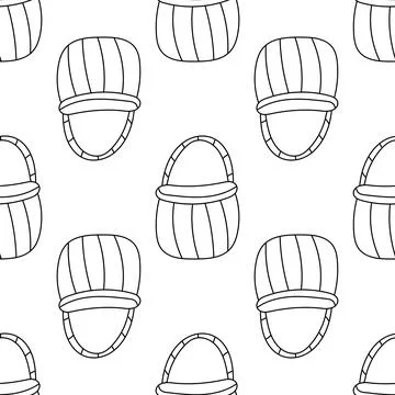 Easter wicker basket hunting eggs pattern textile Stock Illustration