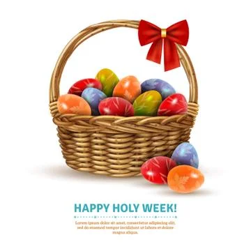 Easter Wicker Basket Realistic Image Stock-Illustration