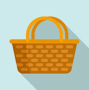 Easter wicker icon, flat style Stock Illustration