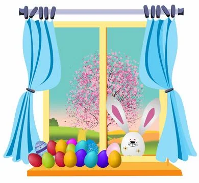Easter window, Stock Illustration