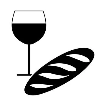Easter Wine And Bread Icon Stock Illustration