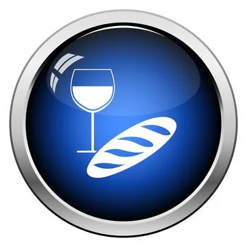 Easter Wine And Bread Icon Stock Illustration