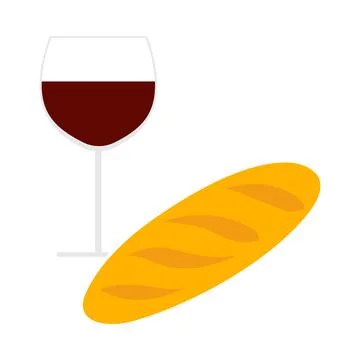 Easter Wine And Bread Icon Stock Illustration