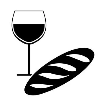 Easter Wine And Bread Icon Stock Illustration