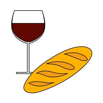 Easter Wine And Bread Icon Stock Illustration