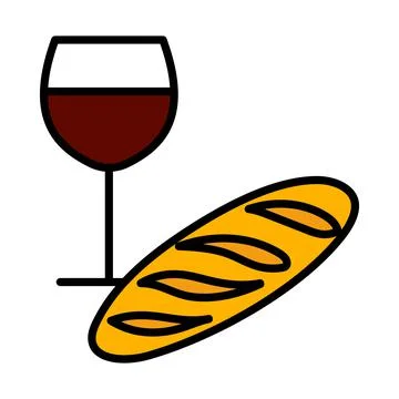 Easter Wine And Bread Icon Stock Illustration