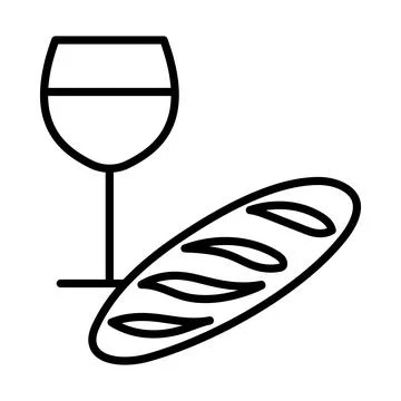 Easter Wine And Bread Icon Stock Illustration